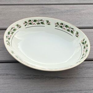 Vintage; Caldor; Porcelain Ware; Oval Vegetable Dish; Holly Leaf Design; In Box